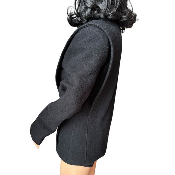 Vintage Donna Frederlcks black no collar 4 gold button Coat size small * - Picture 10 of 16